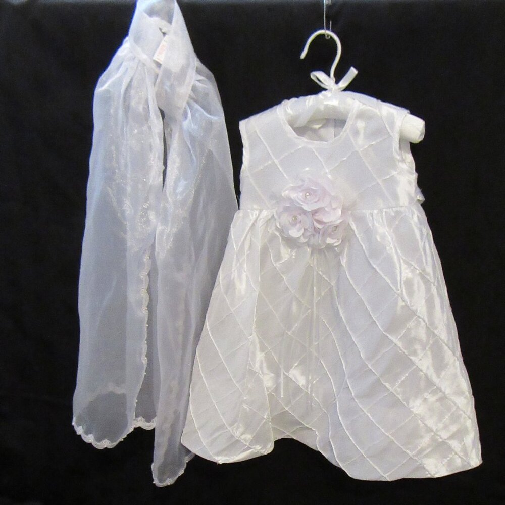 Baby Size 3 Months Christian Gown /Shoes /Cape /Hanger